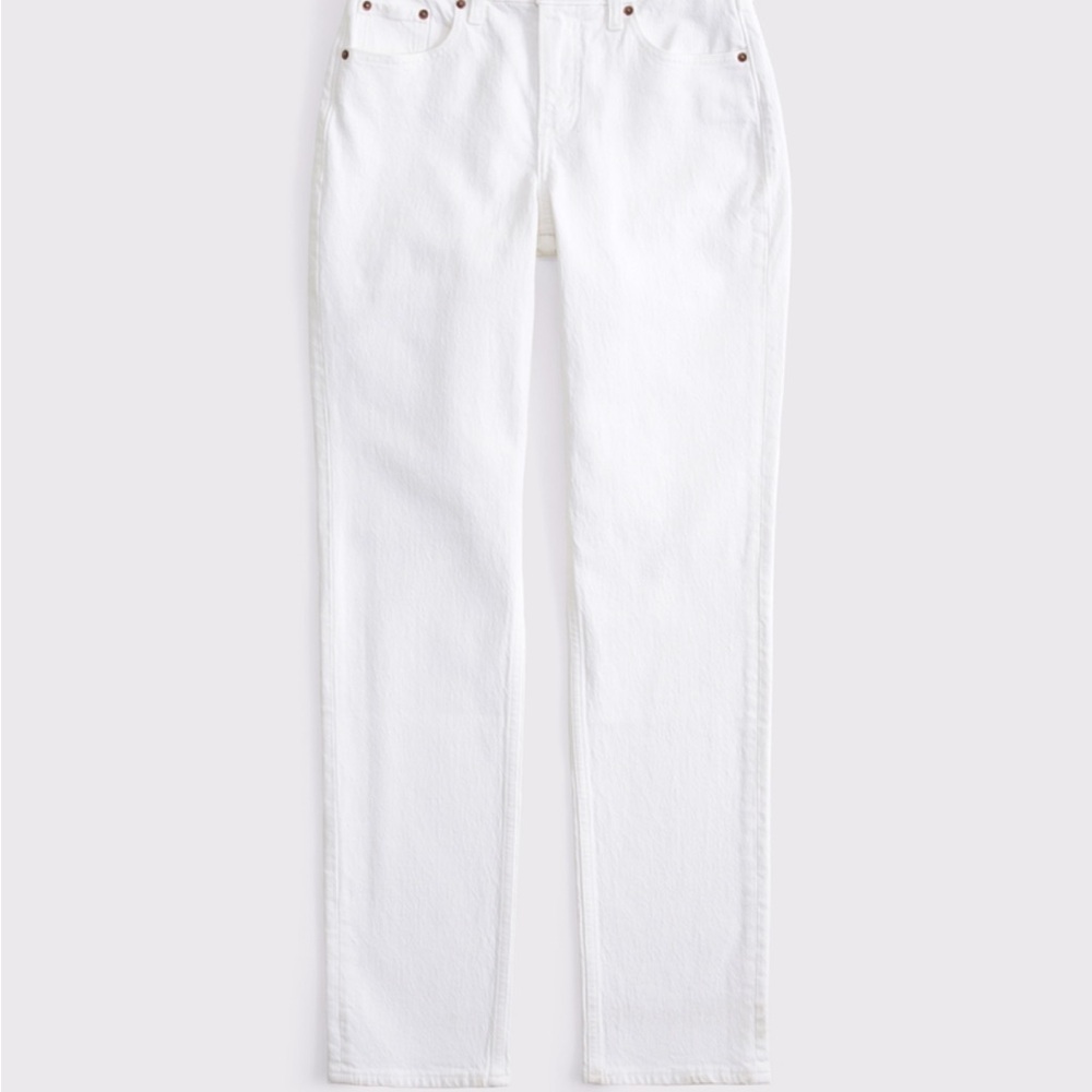 Abercrombie & Fitch White Straight-Leg Women’s Jeans